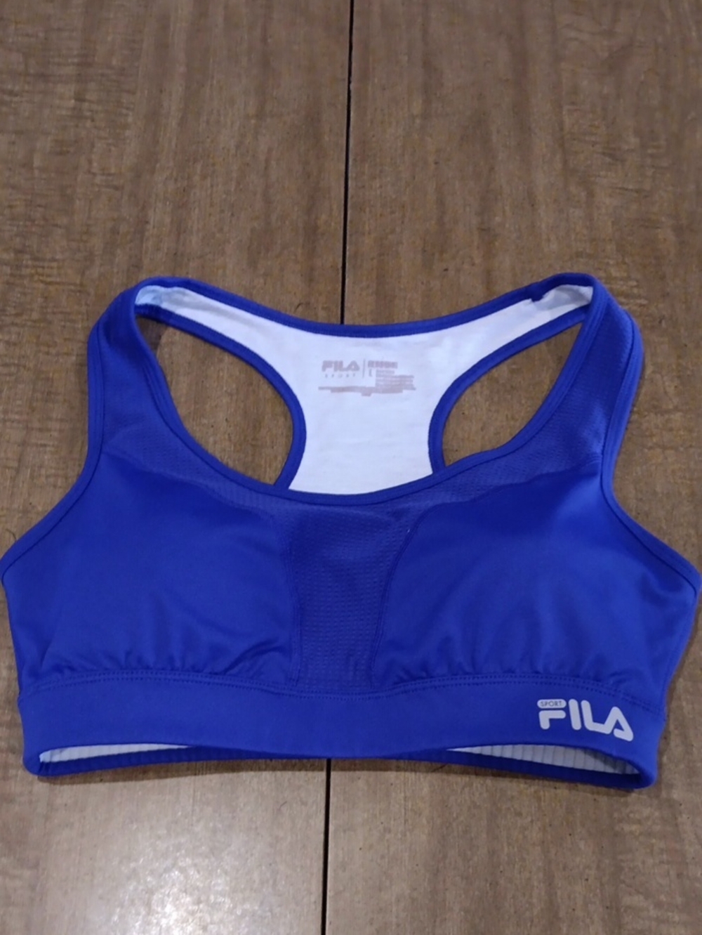 FILA Blue Racerback Sports Bra with White Lining